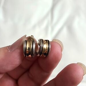 James Avery gold and silver small hoop earrings